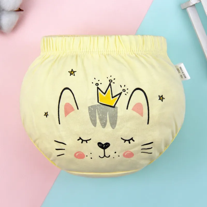 Ảnh Lucky Big Cat®Bé Trai Bé Gái Mùa Hè Bé Gái Quần Lót Trẻ Em Màu Trơn Quần Lót Cotton Mềm Mại Thoáng Khí Innerwear Quần Lót 0-4Y 3