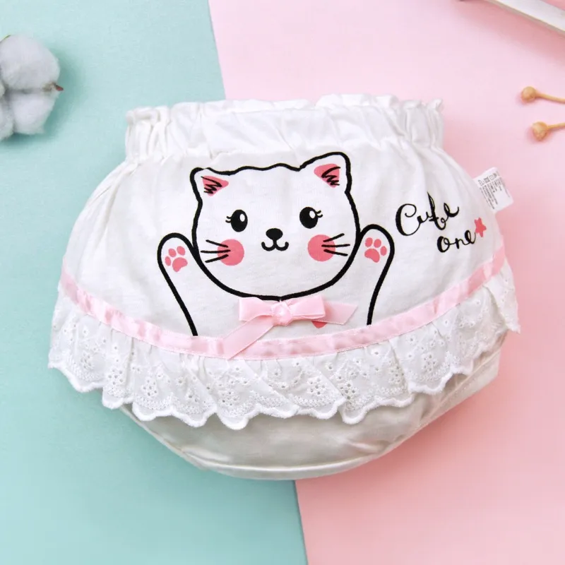 Ảnh Lucky Big Cat®Lolita phong cách bé quần lót bé gái cotton bé quần lót bé gái quần short bé công chúa tam giác mặc bên ngoài (mèo con) 2