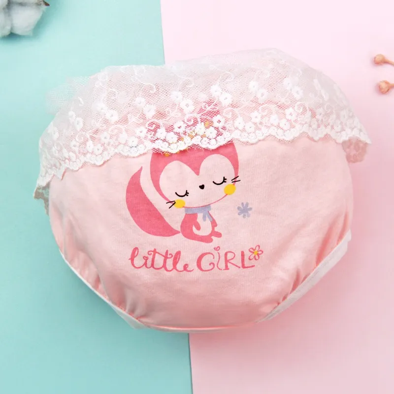 Ảnh Lucky Big Cat®Lolita phong cách bé quần lót bé gái cotton bé quần lót bé gái quần short bé công chúa tam giác mặc bên ngoài 3