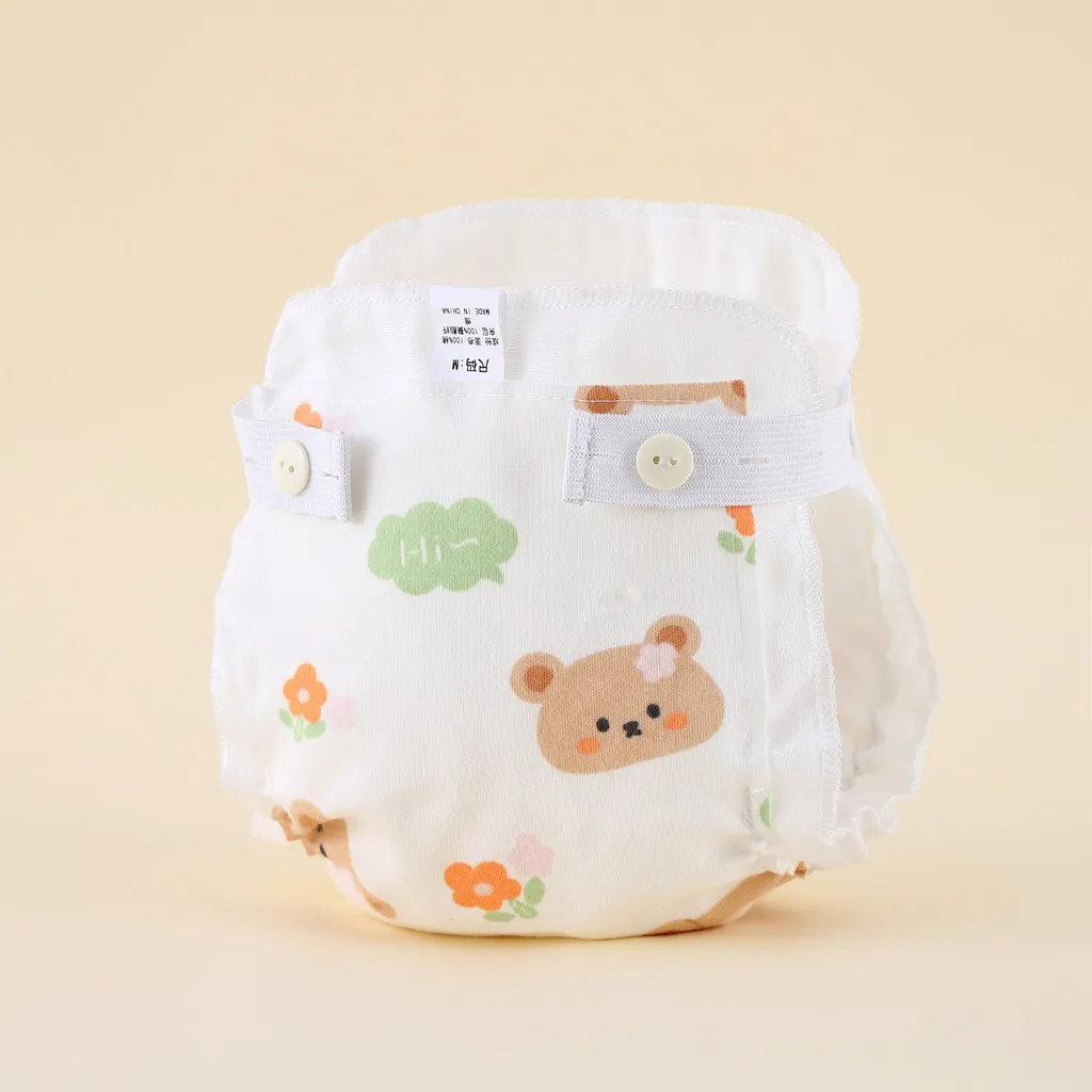 Ảnh Lucky Big Cat®Quần tã tập luyện chống rò rỉ Cotton có thể giặt được cho trẻ sơ sinh 3