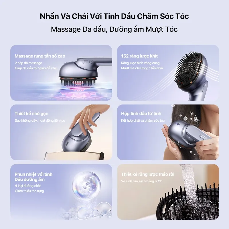 Ảnh Lược Điện Massage Da Đầu PHILIPS 1511-massage giảm căng thẳng và kích thích tuần hoàn máu,tinh dầu dưỡng ẩm chăm sóc tóc 2