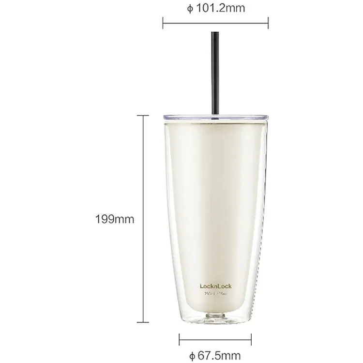 Ảnh Ly nhựa 2 lớp kèm ống hút 600ML 1