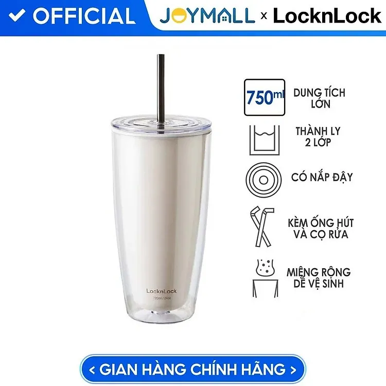 Ảnh Ly nhựa 2 lớp kèm ống hút 600ML 4