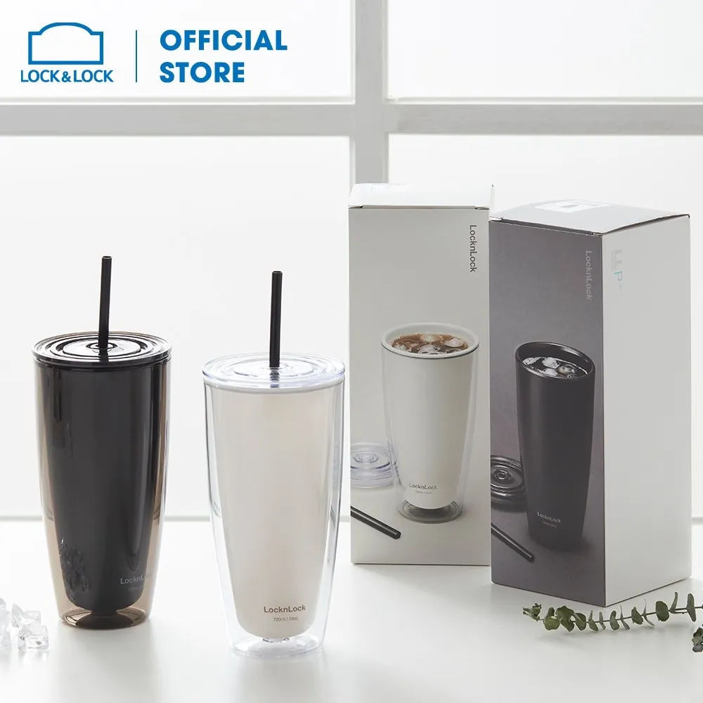 Ảnh Ly nhựa 2 lớp LnL kèm ống hút (KMKTT) LocknLock HAP507 750ml Tumbler/BC 1