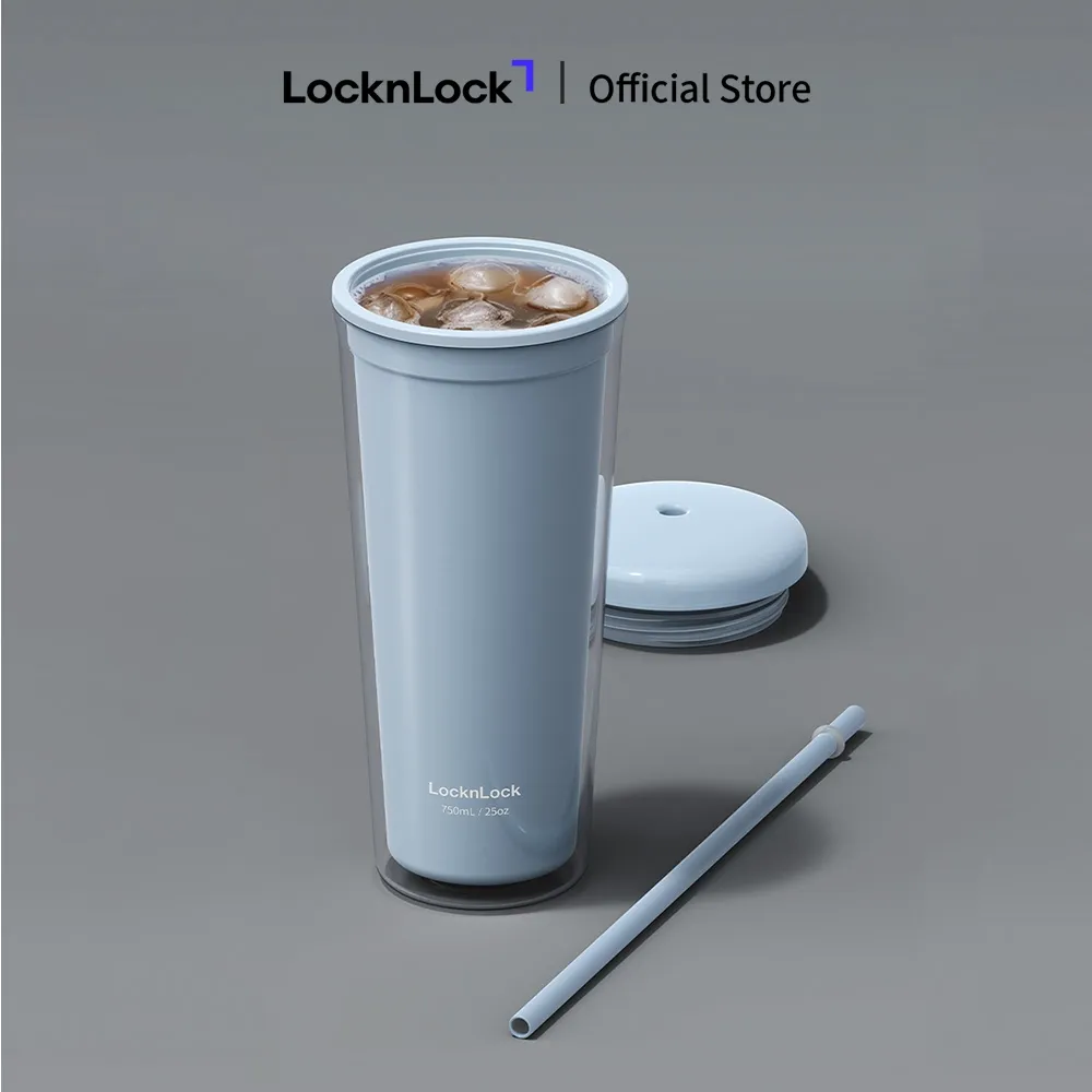 Ảnh Ly nhựa 2 lớp LocknLock Macaron Double wall Cold cup 750ml HAP533 1