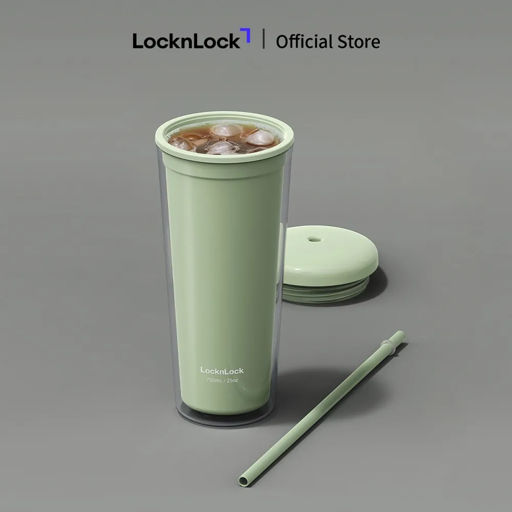 Ảnh Ly nhựa 2 lớp LocknLock Macaron Double wall Cold cup 750ml HAP533 2