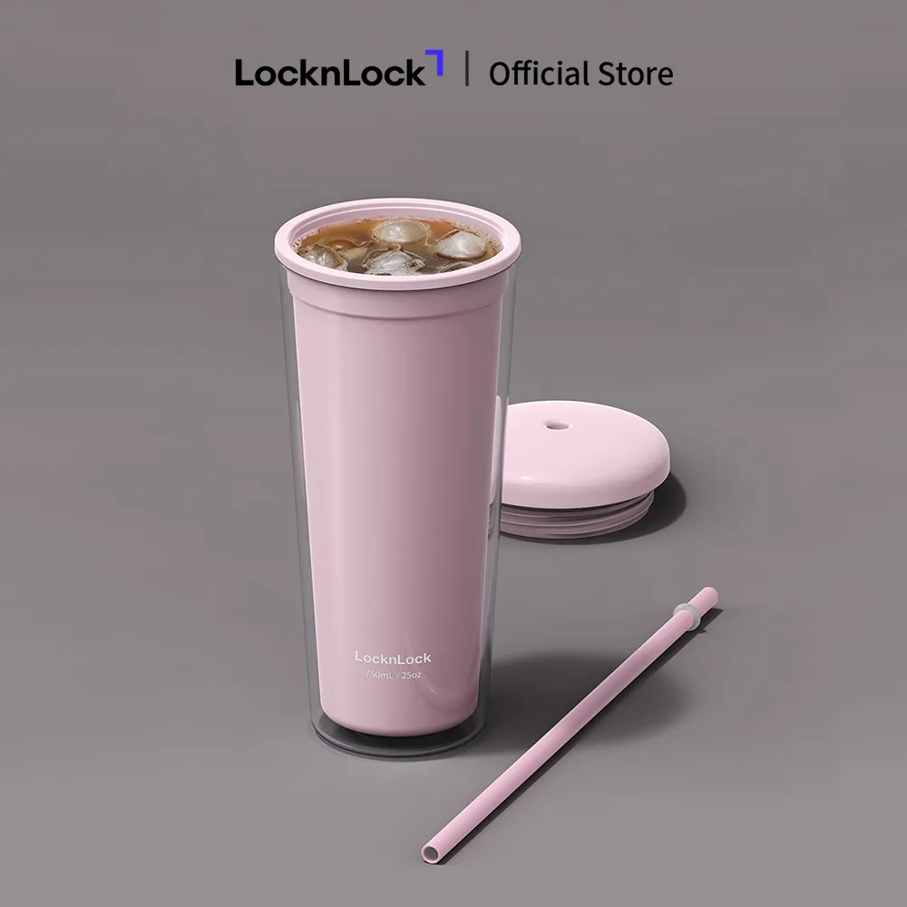 Ảnh Ly nhựa 2 lớp LocknLock Macaron Double wall Cold cup 750ml HAP533 3
