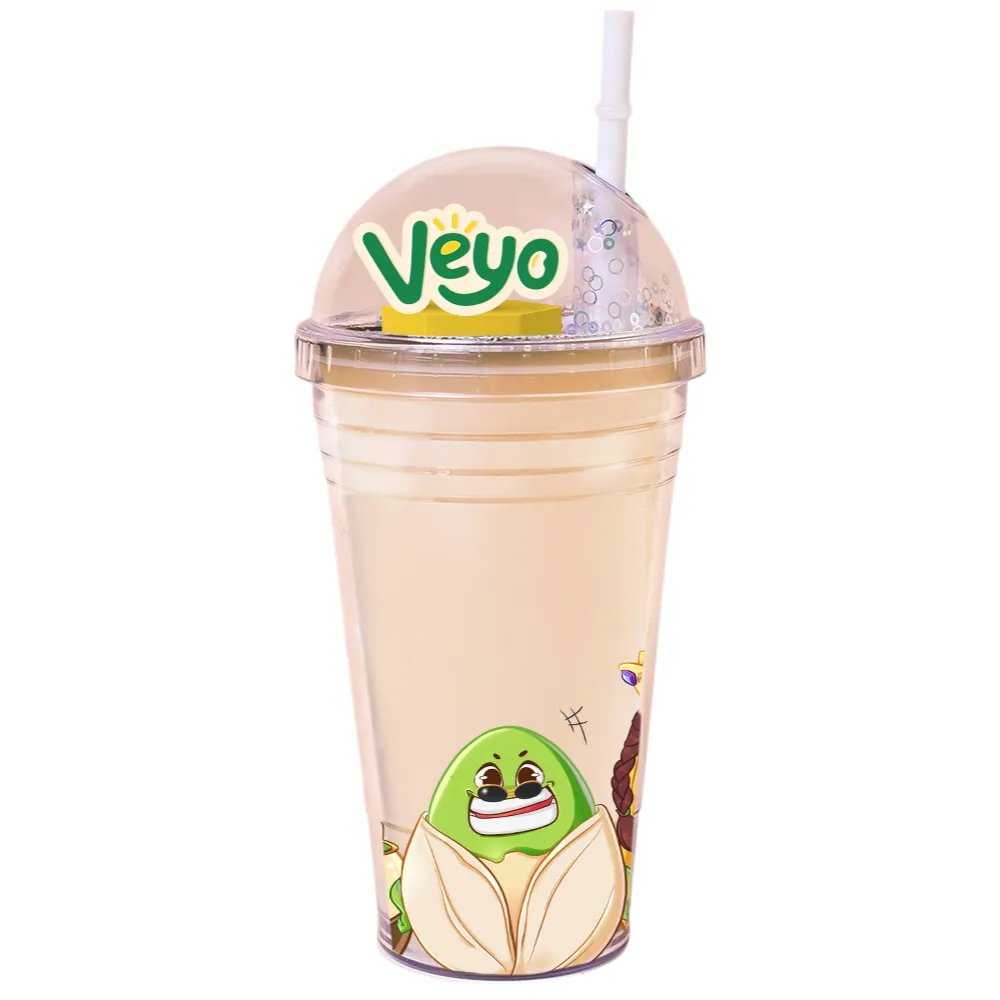 Ảnh Ly nhựa Veyo ống hút cao cấp 450ml - màu ngẫu nhiên 1