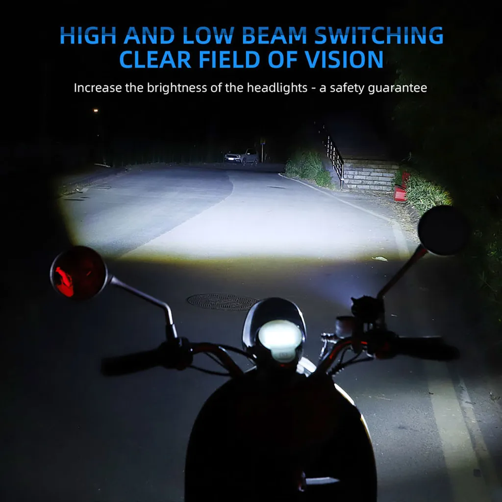 Ảnh Lymoyo 60W Đèn LED xe máy Đèn pha LED xe máy Đèn pha Đèn sương mù phía trước 6 chế độ Đèn sương mù phía trước Đèn LED cảnh báo Đèn trắng vàng đỏ xanh nhấp nháy 3