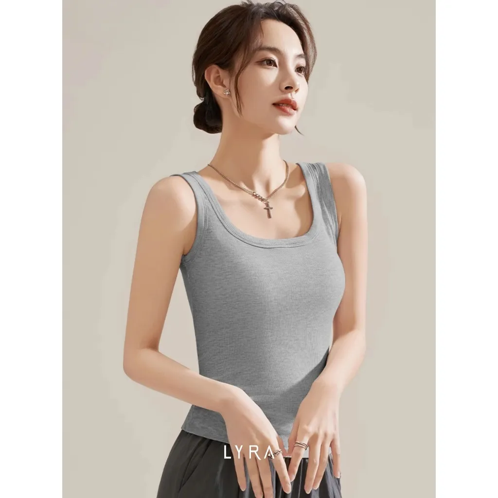Ảnh LYRA - Áo ba lỗ đệm ngực ôm body áo 2 dây bản to - VSYAC0280 2
