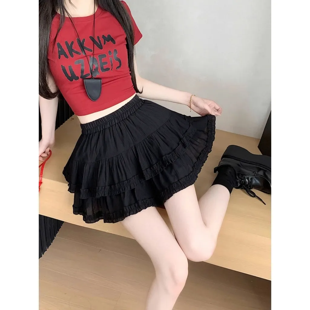 Ảnh LYRA - Chân váy ngắn 2 tầng phồng xòe phối viền ren cạp chun nhiều màu dễ phối đồ - CSYCN0220 2