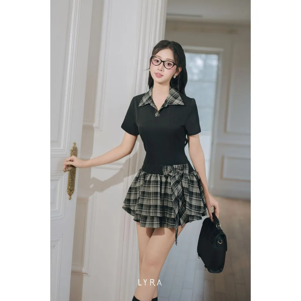 Ảnh LYRA - Váy phối sơ mi đính nơ bên hông thanh lịch nữ tính  LWNVD042 4