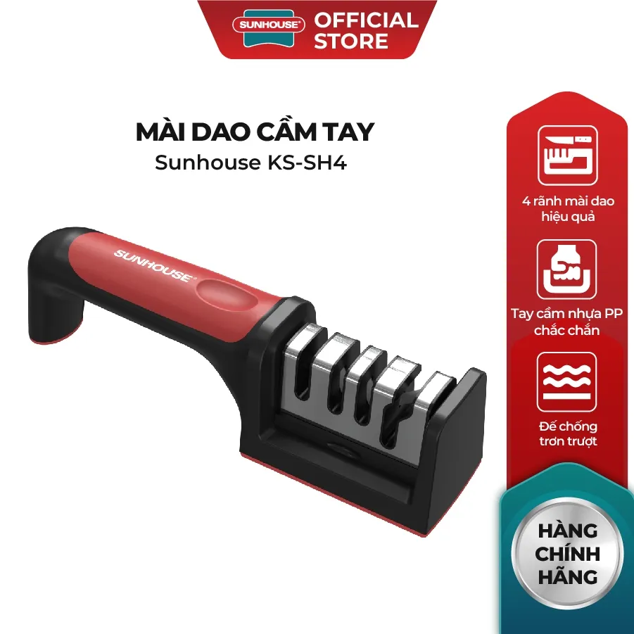 Ảnh Mài dao kéo cầm tay 4 rãnh Sunhouse KS-SH4 - Đế chống trượt an toàn - Mài sắc dao - Tay cầm tiện lợi - Dễ sử dụng 1
