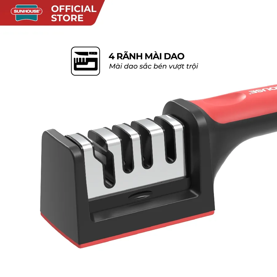 Ảnh Mài dao kéo cầm tay 4 rãnh Sunhouse KS-SH4 - Đế chống trượt an toàn - Mài sắc dao - Tay cầm tiện lợi - Dễ sử dụng 2