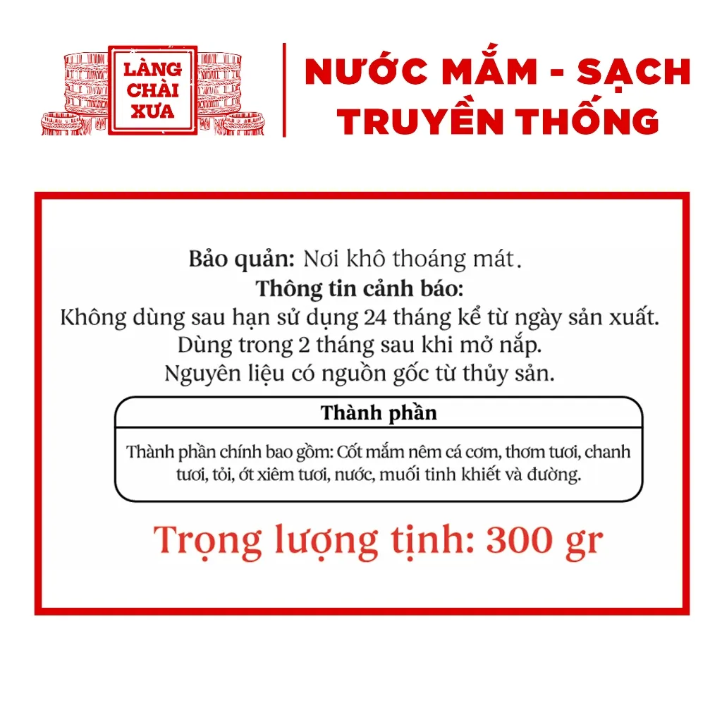 Ảnh Mắm nêm pha sẵn cao cấp Làng Chài Xưa, nguyên liệu tươi, thơm ngon đặc biệt, chai thủy tinh 300g 2