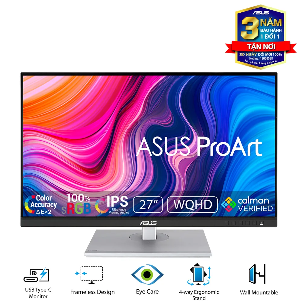 Ảnh Màn hình ASUS ProArt PA278CV 27" IPS 2K 75Hz USBC chuyên đồ họa 3