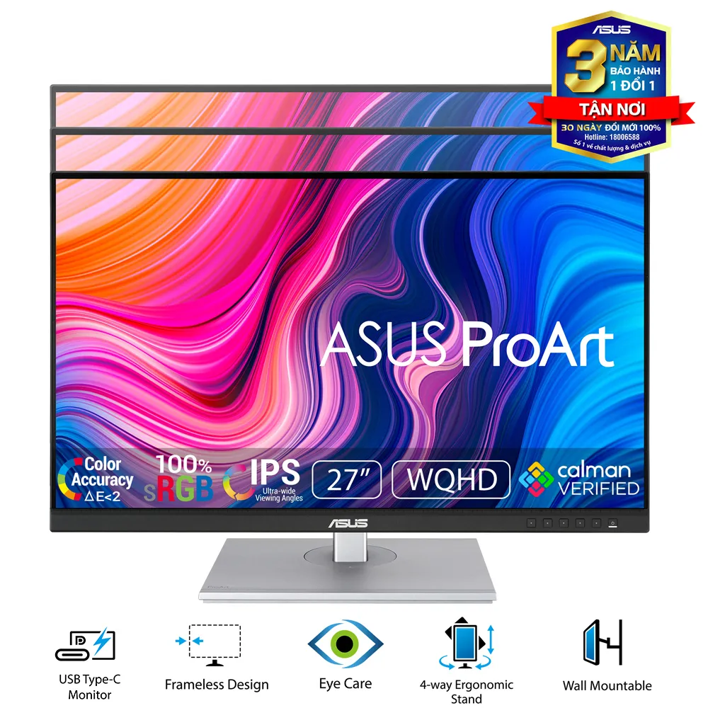 Ảnh Màn hình ASUS ProArt PA278CV 27" IPS 2K 75Hz USBC chuyên đồ họa 4