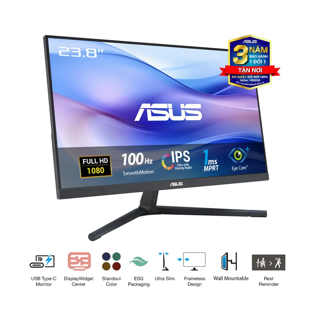 Ảnh Màn hình ASUS VU249CFE-B 23.8 inch FHD IPS 100Hz 1ms 3