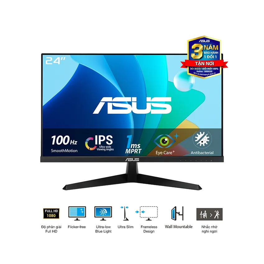 Ảnh Màn hình ASUS VY249HF-R 24 inch FHD IPS 100Hz 1ms FreeSync EyeCare 1