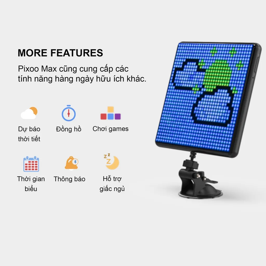 Ảnh Màn hình Led trang trí Divoom Pixoo Max 32x32, bảng đèn Led kết nối APP + bluetooth hẹn giờ, đếm giờ, nháy theo nhạc 3