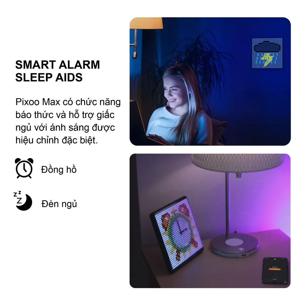 Ảnh Màn hình Led trang trí Divoom Pixoo Max 32x32, bảng đèn Led kết nối APP + bluetooth hẹn giờ, đếm giờ, nháy theo nhạc 4