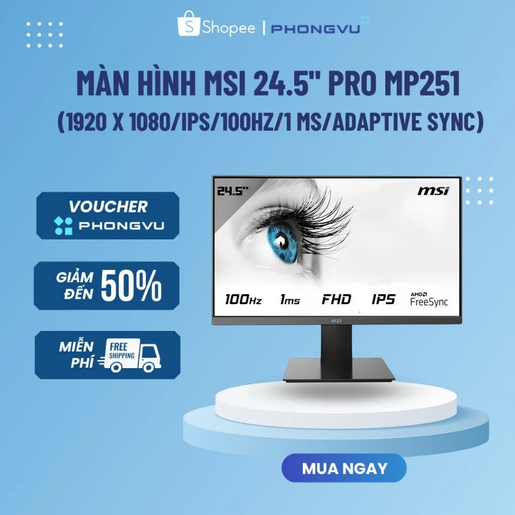 Ảnh Màn hình MSI 24.5" MP251 PRO (1920x1080/IPS/100Hz/1 ms/Adaptive Sync) - Bảo hành 24 tháng 1