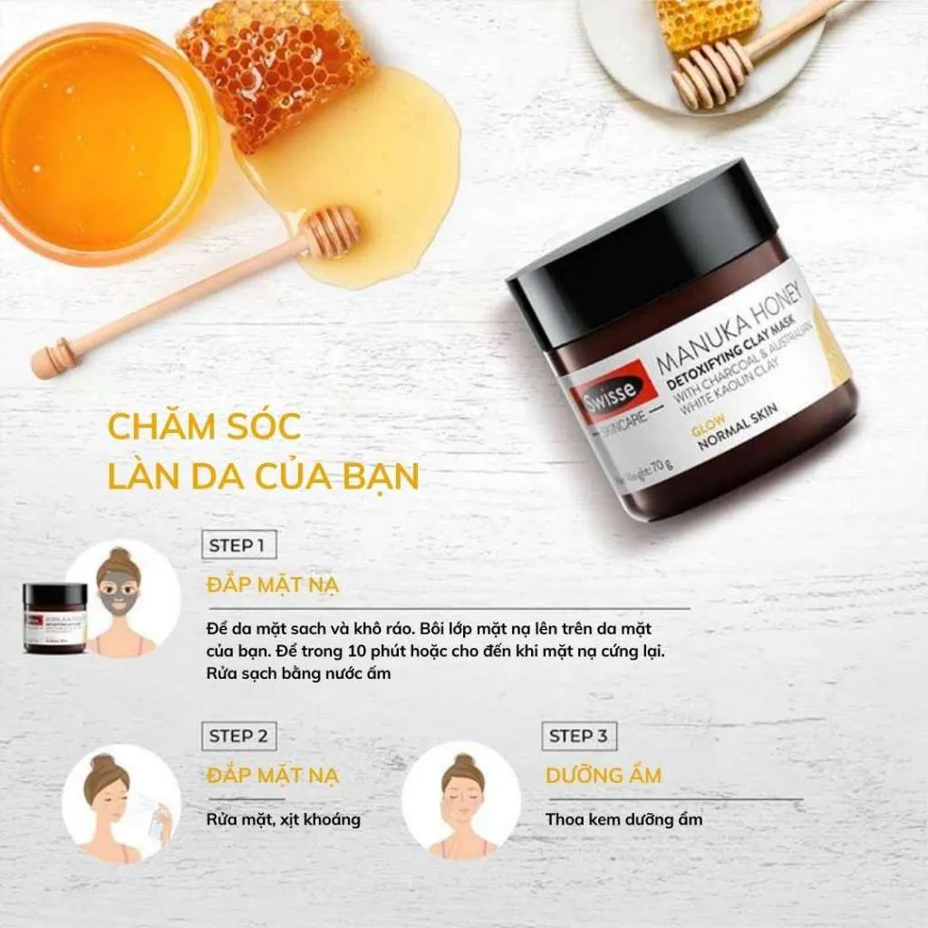 Ảnh Mặt Nạ Đất Sét Cấp Ẩm Cho Da Swisse Skincare Manuka Honey - Mask Mật Ong Giúp Tái Tạo Da Và Dưỡng Trắng Da 224 1