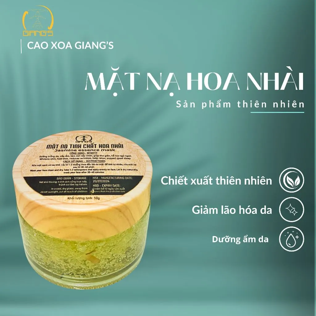 Ảnh Mặt Nạ Hoa Nhài MC Hồng Phượng [hũ 50gr] Mặt nạ cấp ẩm dưỡng trắng da mặt, cải thiện lão hóa làn da 2