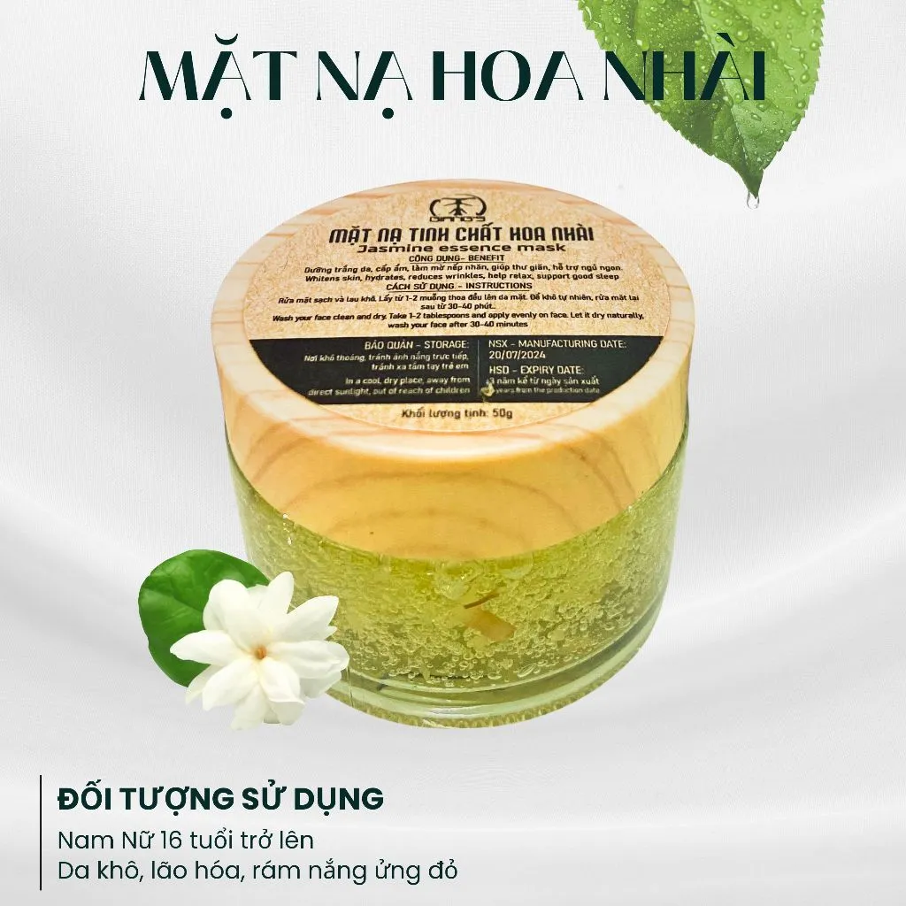 Ảnh Mặt Nạ Hoa Nhài MC Hồng Phượng [hũ 50gr] Mặt nạ cấp ẩm dưỡng trắng da mặt, cải thiện lão hóa làn da 3