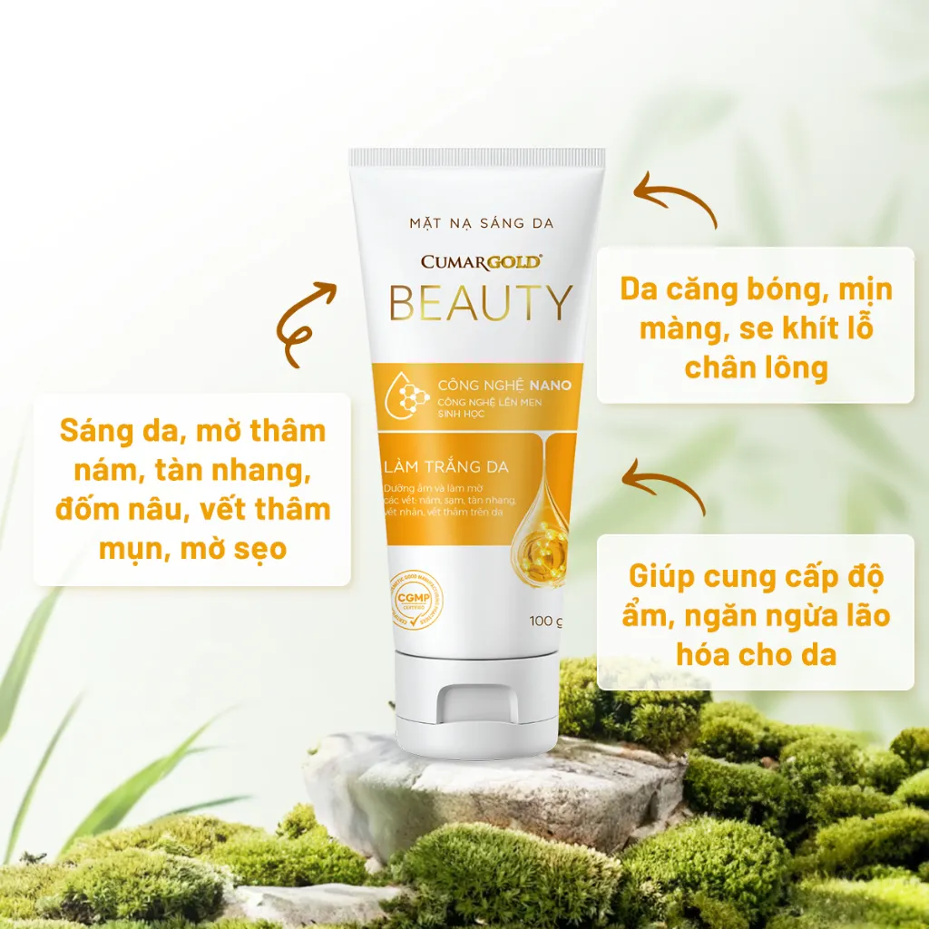 Ảnh Mặt nạ sáng da CumarGold Beauty giúp hỗ trợ mờ thâm nám, dưỡng sáng da từ nghệ Nano curcumin - CMB02 2