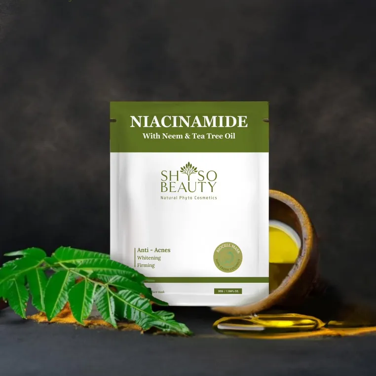 Ảnh Mặt nạ SHSO Beauty Biocell Niacinamide 4% dành cho da mụn, chiết xuất lá Neem và tinh dầu tràm - NPC PHAR 4