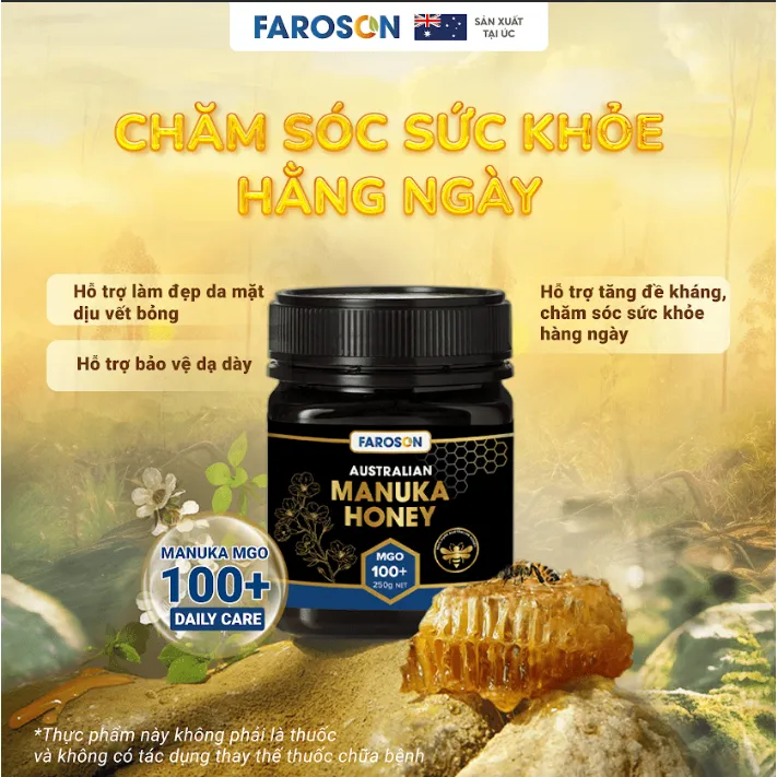 Ảnh Mật Ong Nguyên Chất Hoa Manuka Úc MGO100+ Daily Care Hộp 250g/500g 2
