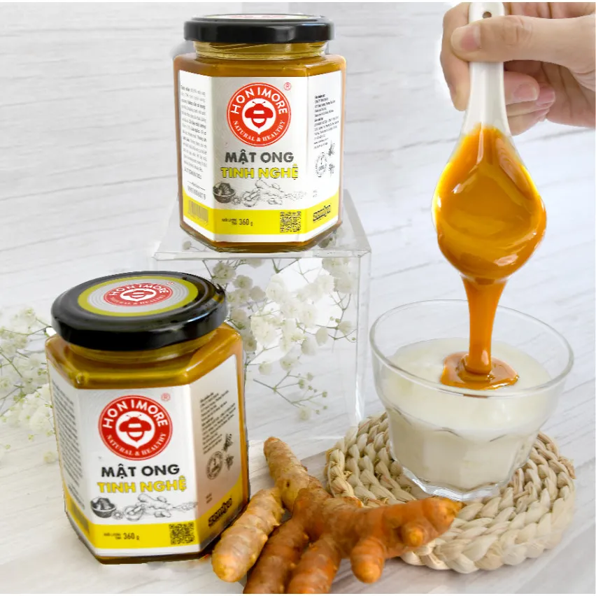 Ảnh Mật ong rừng tinh bột nghệ Honimore 360g và Mật ong nguyên chất 360g - tốt cho dạ dày, đẹp da 2