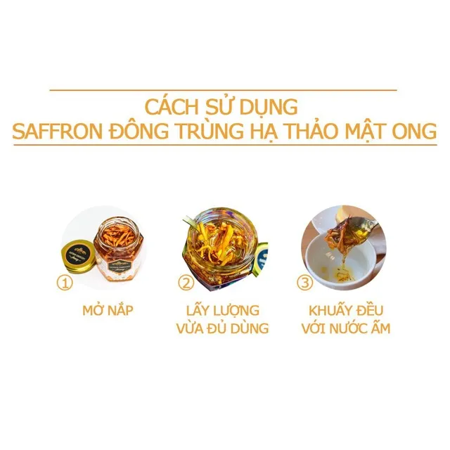 Ảnh Mật Ong Saffron Đông Trùng Hạ Thảo 180ml/lọ thương hiệu Saffron Việt Nam Saffron Cordyceps Honey 2