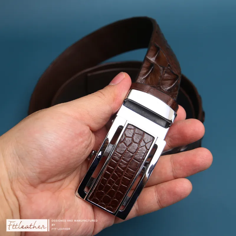 Ảnh Mặt thắt lưng khóa tự động cho dây lưng da cá sấu FTT Leather 2