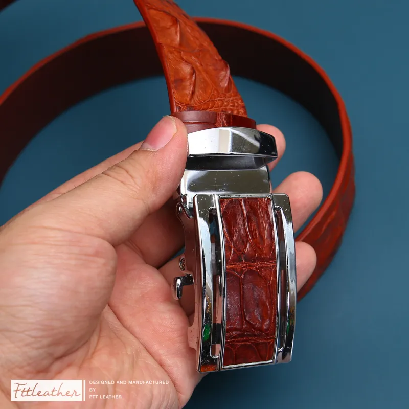 Ảnh Mặt thắt lưng khóa tự động cho dây lưng da cá sấu FTT Leather 3