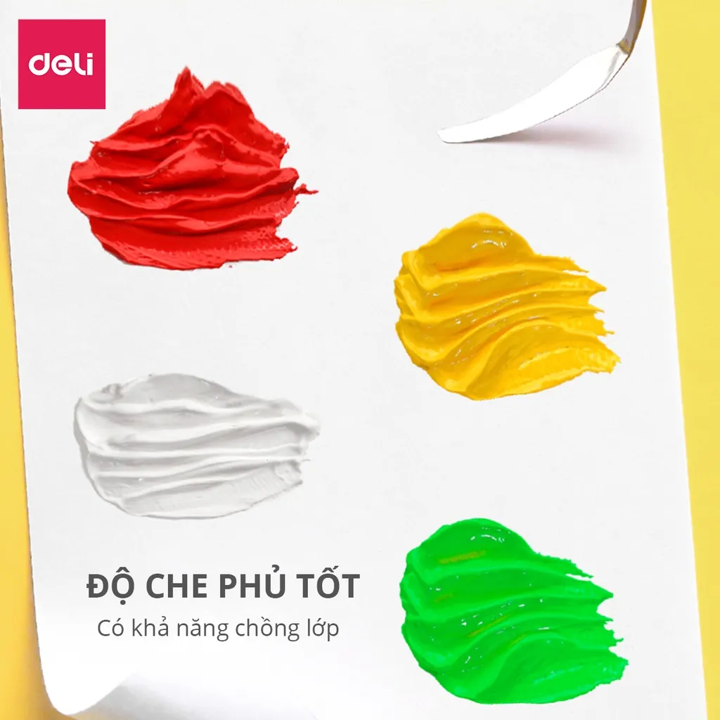Ảnh Màu Nước Goat Gouache Deli Pha Sẵn Dạng Hũ 100ml Cao Cấp - Màu Đậm Đặc Mịn Dễ Hòa Trộn Vẽ Tranh Tô Màu Chuyên Nghiệp 1