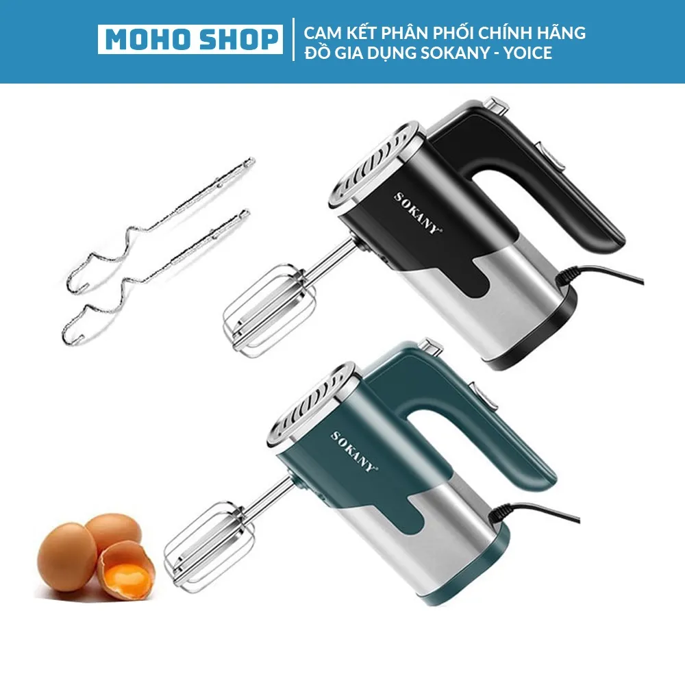 Ảnh Máy đánh trứng, bột cầm tay SOKANY SK-6621 800W có 5 tốc độ cực nhanh nhuyễn [HÀNG CHÍNH HÃNG - BẢO HÀNH 1 NĂM] 1