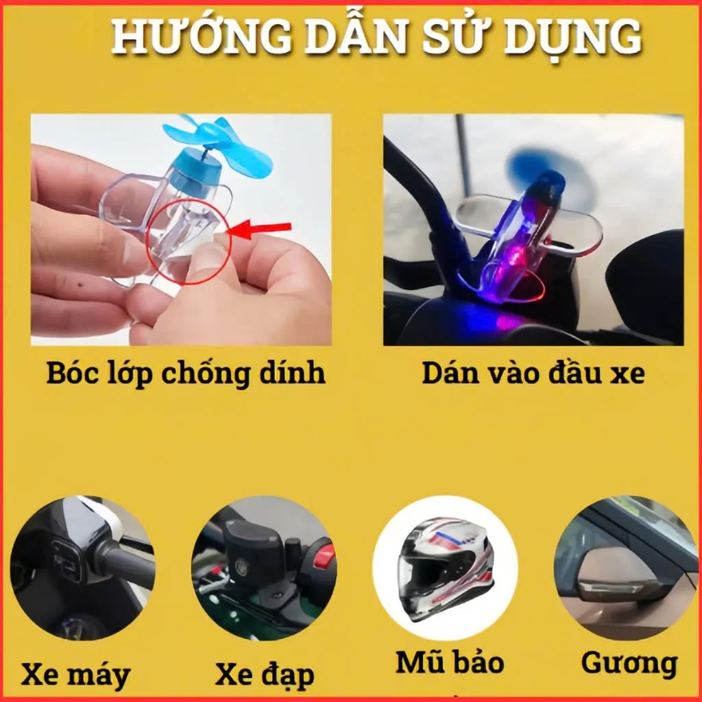 Ảnh Máy bay đồ chơi phát sáng gắn mũ bảo hiểm, xe máy, ô tô, xe đạp, sáng bằng năng lượng gió không hết pin Có Đèn LED 4