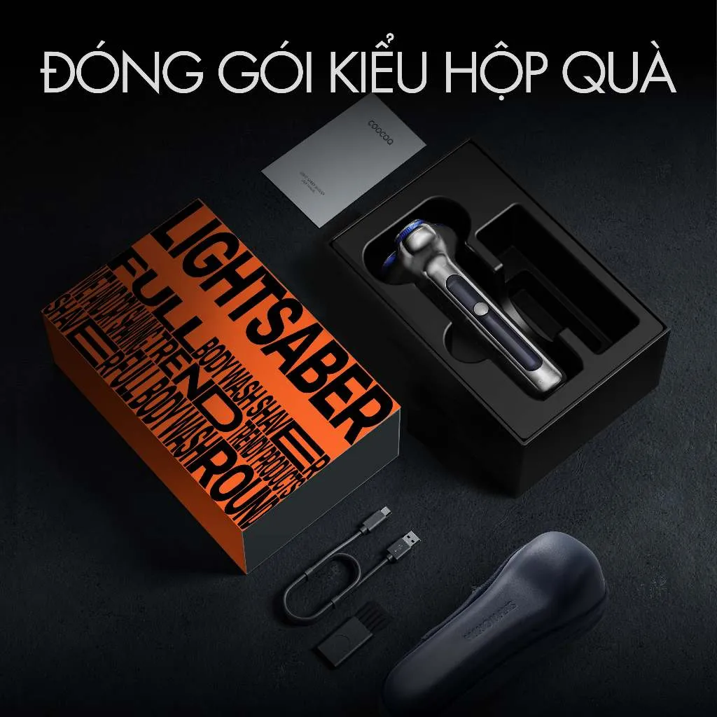 Ảnh Máy cạo râu coocaa Lightsaber KKGJ031-Chuyên Gia Cạo Râu, Thiết Kế Turbo Với Bộ Cắt Phẳng, Mạ Kim Loại, Chống Nước IPX7 4