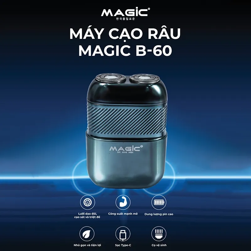 Ảnh Máy cạo râu Magic B-60, lưỡi đôi, sử dụng 1 giờ. 2