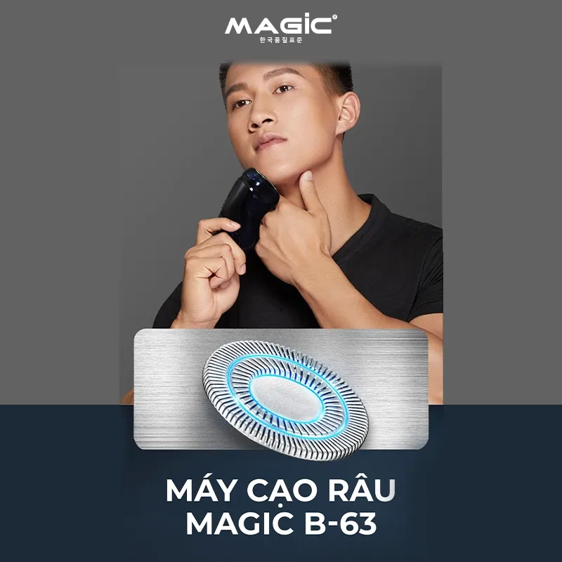 Ảnh Máy cạo râu Magic B-63, 3 lưỡi dao, sử dụng 2 giờ - Hàng chính hãng. 2
