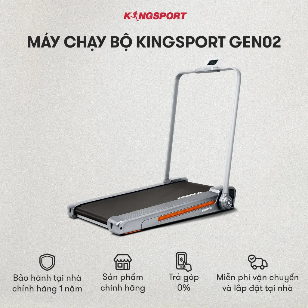 Ảnh Máy chạy bộ KINGSPORT Gen 02 nhỏ gọn, tốc độ tối đa 8km/h, khung sườn chắc chắn, độ dốc 3 cấp độ 1