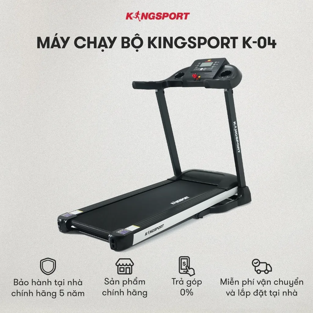 Ảnh Máy chạy bộ KINGSPORT Plus K-04 đơn năng,thảm chạy rộng chống trơn, thiết kế nhỏ gọn 1