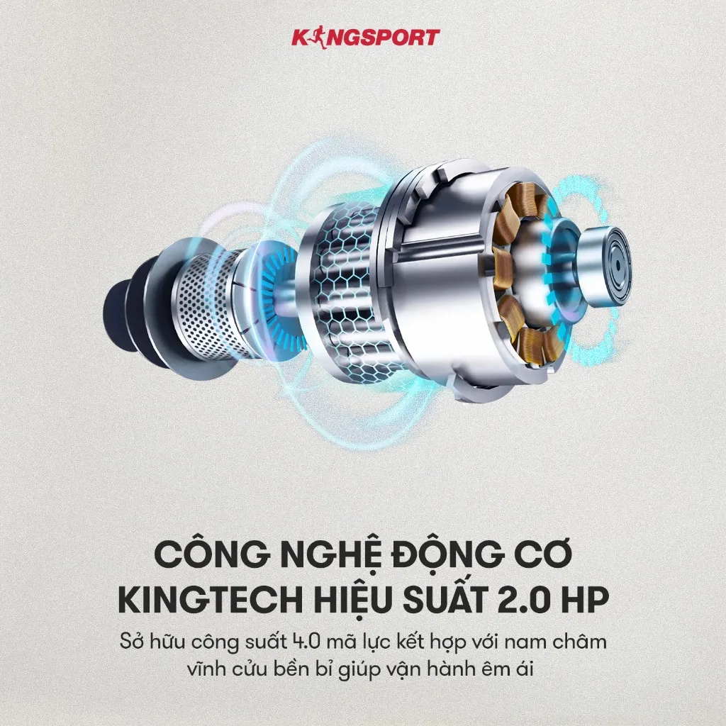 Ảnh Máy chạy bộ KINGSPORT Plus K-04 đơn năng,thảm chạy rộng chống trơn, thiết kế nhỏ gọn 2