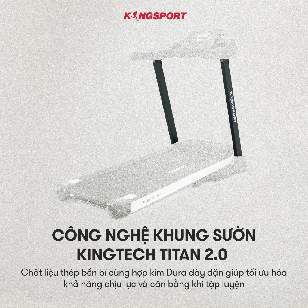 Ảnh Máy chạy bộ KINGSPORT Plus K-04 đơn năng,thảm chạy rộng chống trơn, thiết kế nhỏ gọn 3