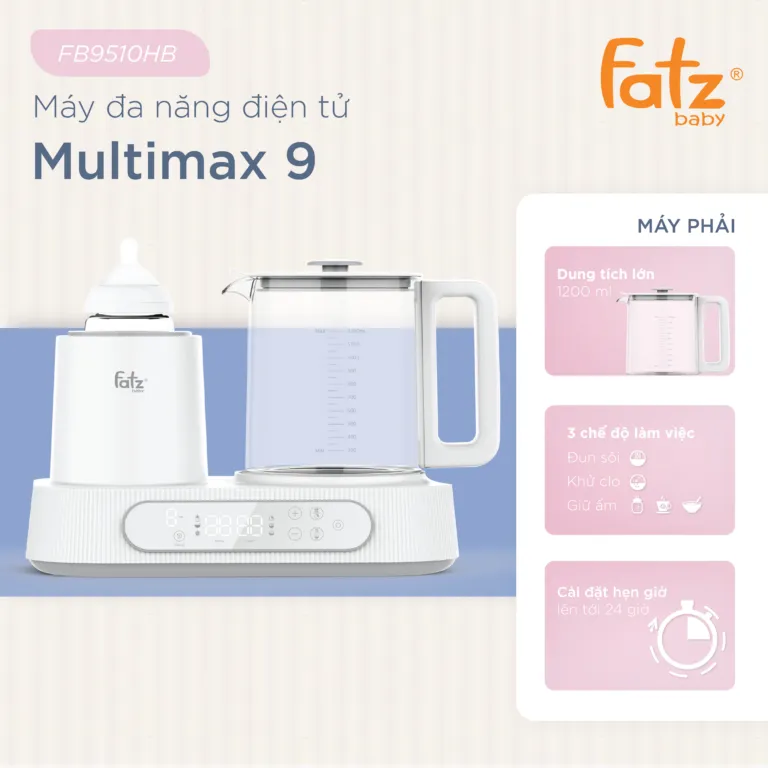 Ảnh Máy đa năng điện tử (Lắc sữa/ Đun & hâm nước pha sữa) Multimax 9 FATZBABY FB9510HB 4