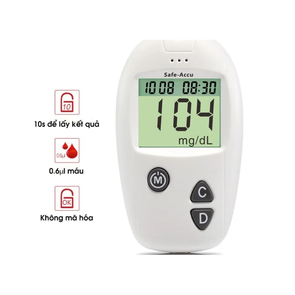Ảnh Máy Đo Đường Huyết Sinocare Safe Accu - 10 Que Và 10 Kim 2