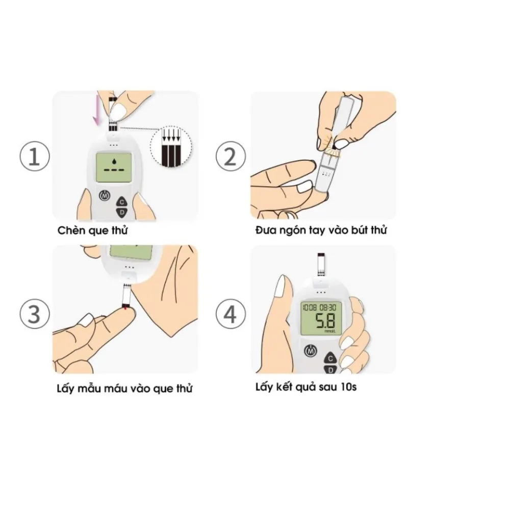 Ảnh Máy Đo Đường Huyết Sinocare Safe Accu - 10 Que Và 10 Kim 3