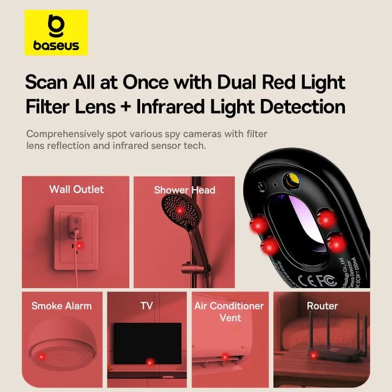 Ảnh Máy Dò Phát Hiện Camera Baseus Heyo Series II cảnh báo khi phát hiện camera, rung báo động chống trộm 3